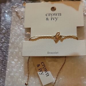 Crown & Ivy Gold Bracelet Initial J